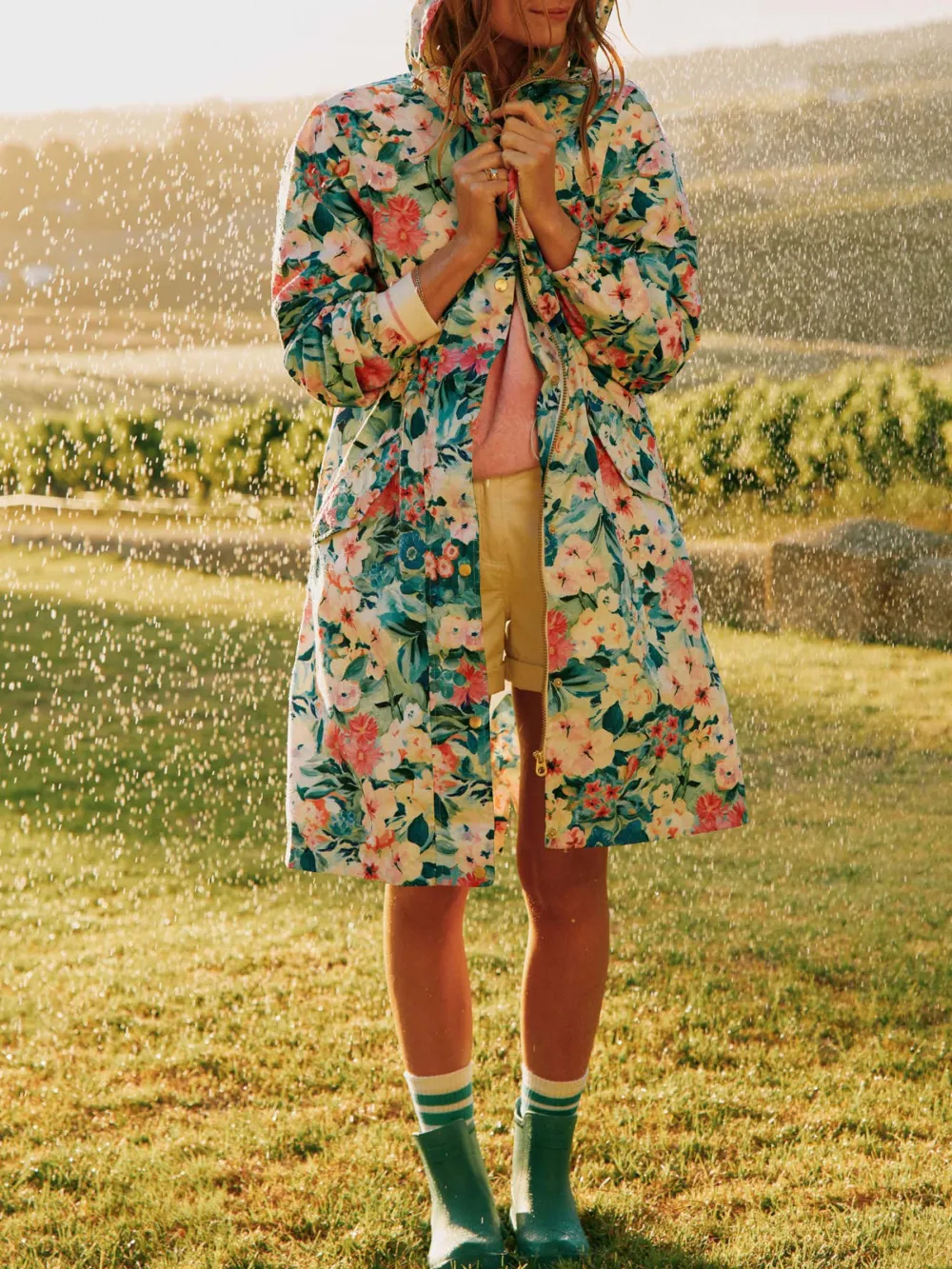 Black Waterproof Foldable Raincoat With Hood