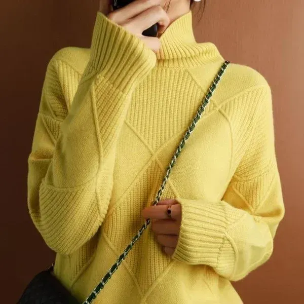 Loose Cashmere Turtleneck Sweater Cardigan-FREE SHIPPING