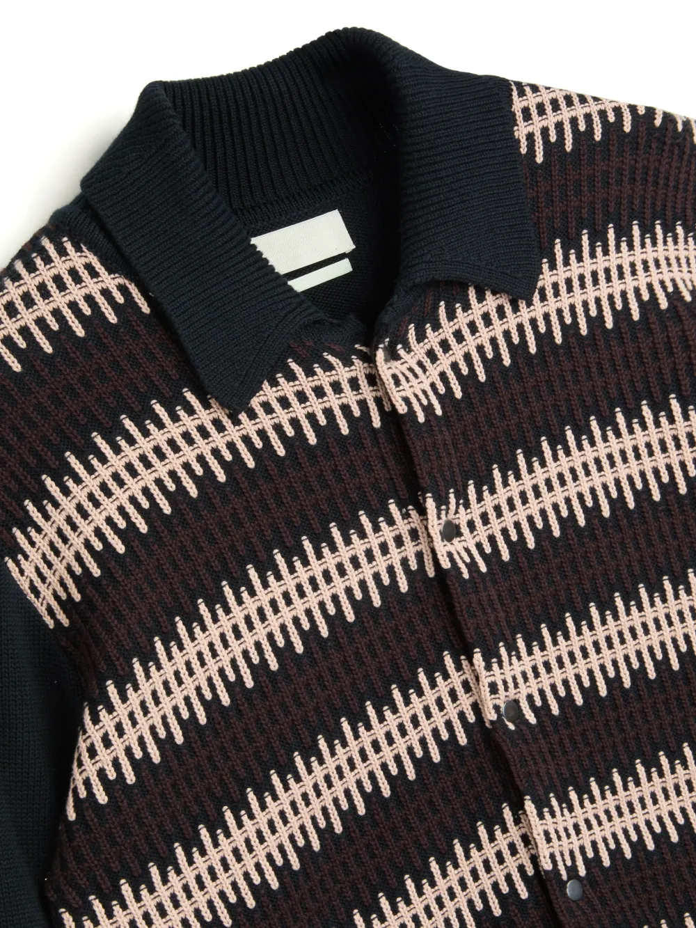 Navy Long Sleeve Striped Knitted Jacket