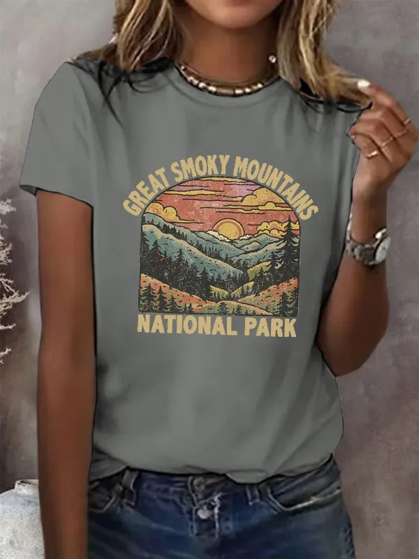 Great Smoky Mountains National Park Sunset Graphic T-Shirt
