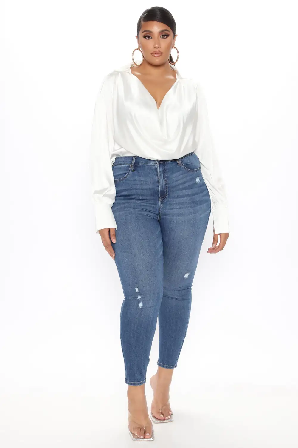 Touch By Touch Satin Top - White