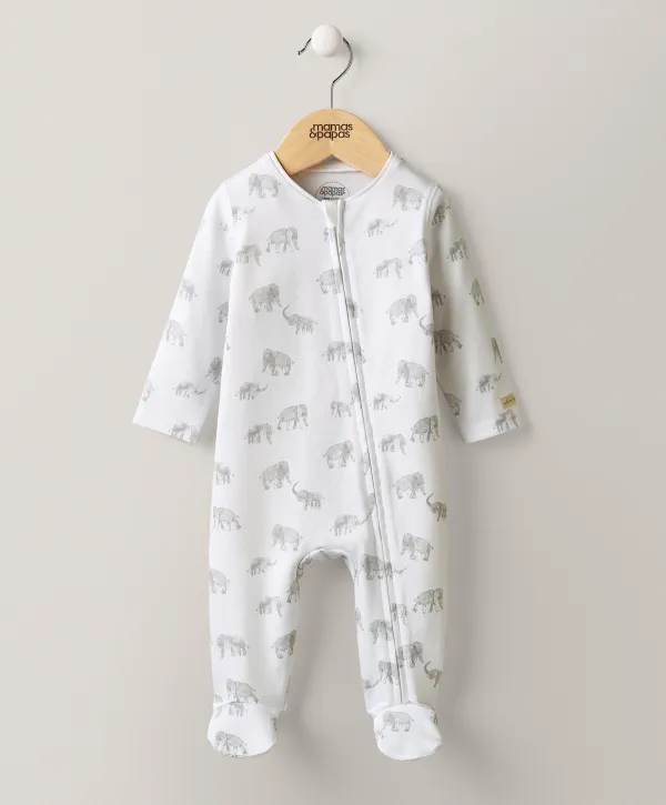 Elephant Print All-in-One with Zip