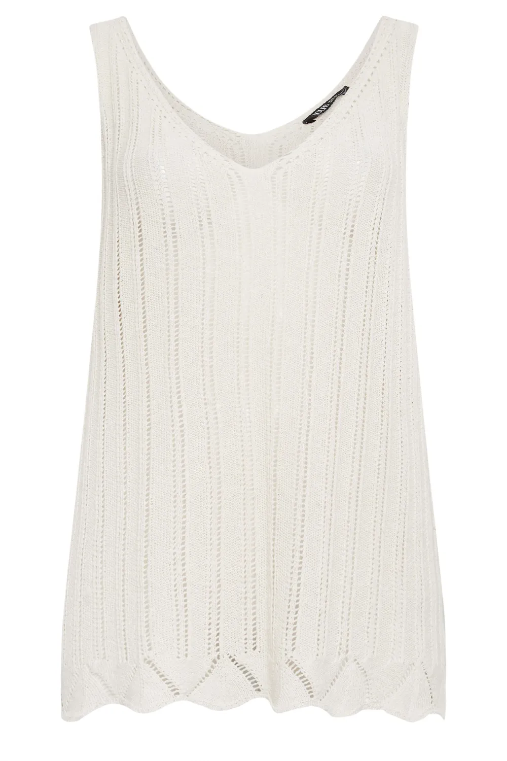 YOURS Curve Green Crochet Knitted Vest Top