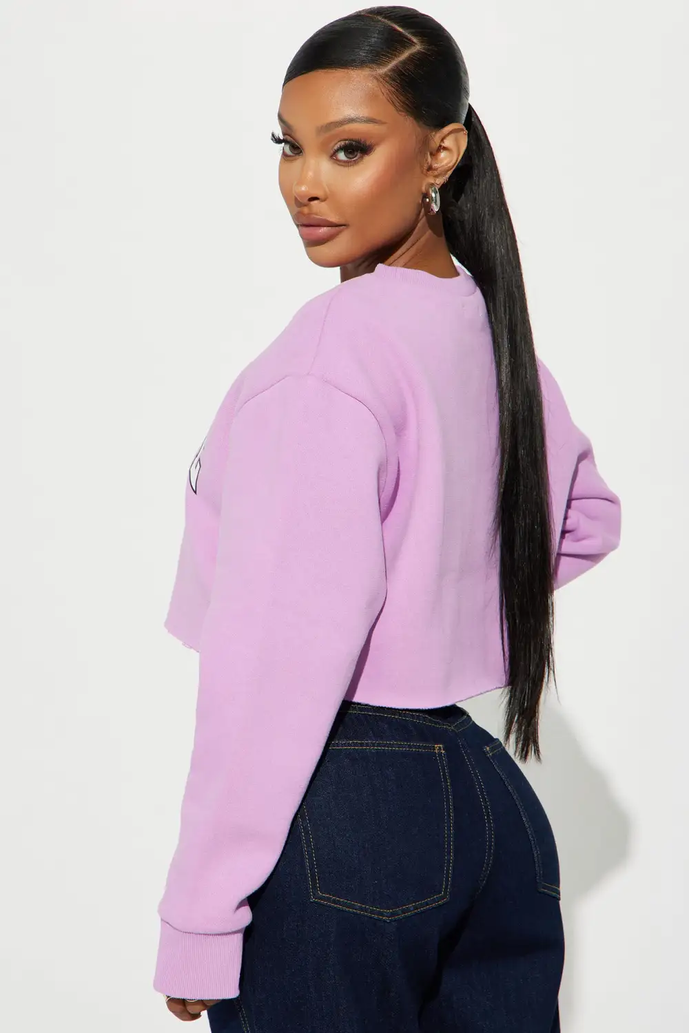 Self Love Crop Sweatshirt - Lavender