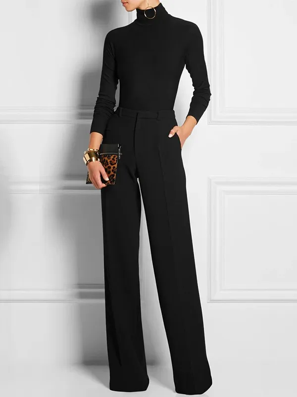 Urban High Waisted Solid Color Pants