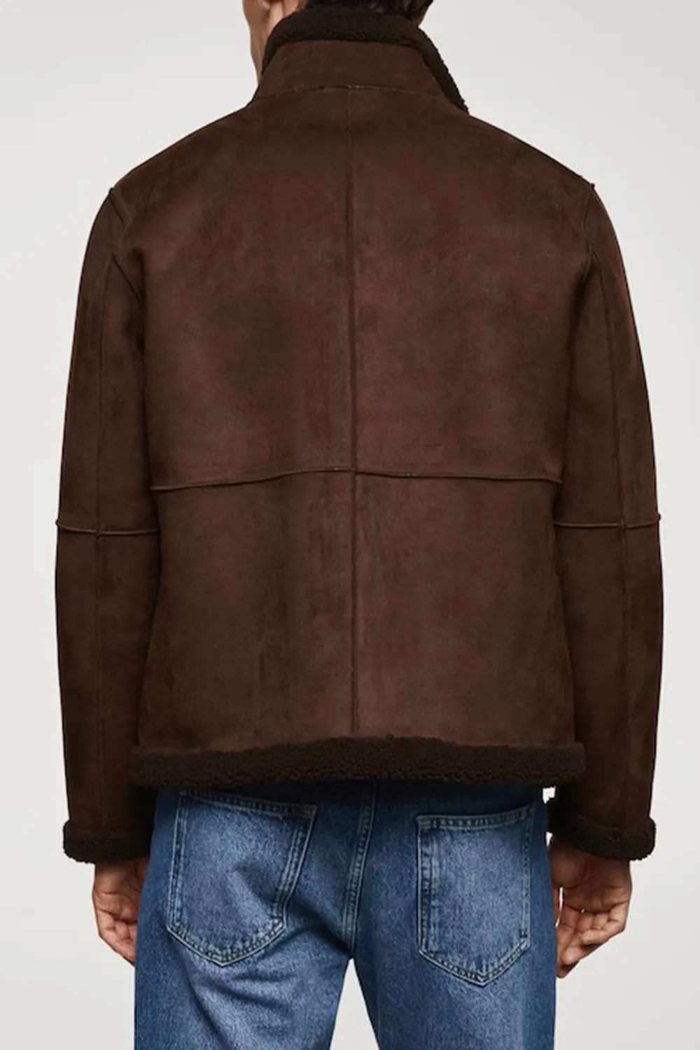 Shearling-Lined Leather-Effect Jacket