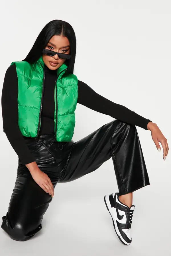 Can't Handle It Puffer Vest - Kelly Green