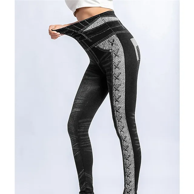 Women's High Elasticity High Waist Athletic Athleisure Black Blue S M Summer Spring