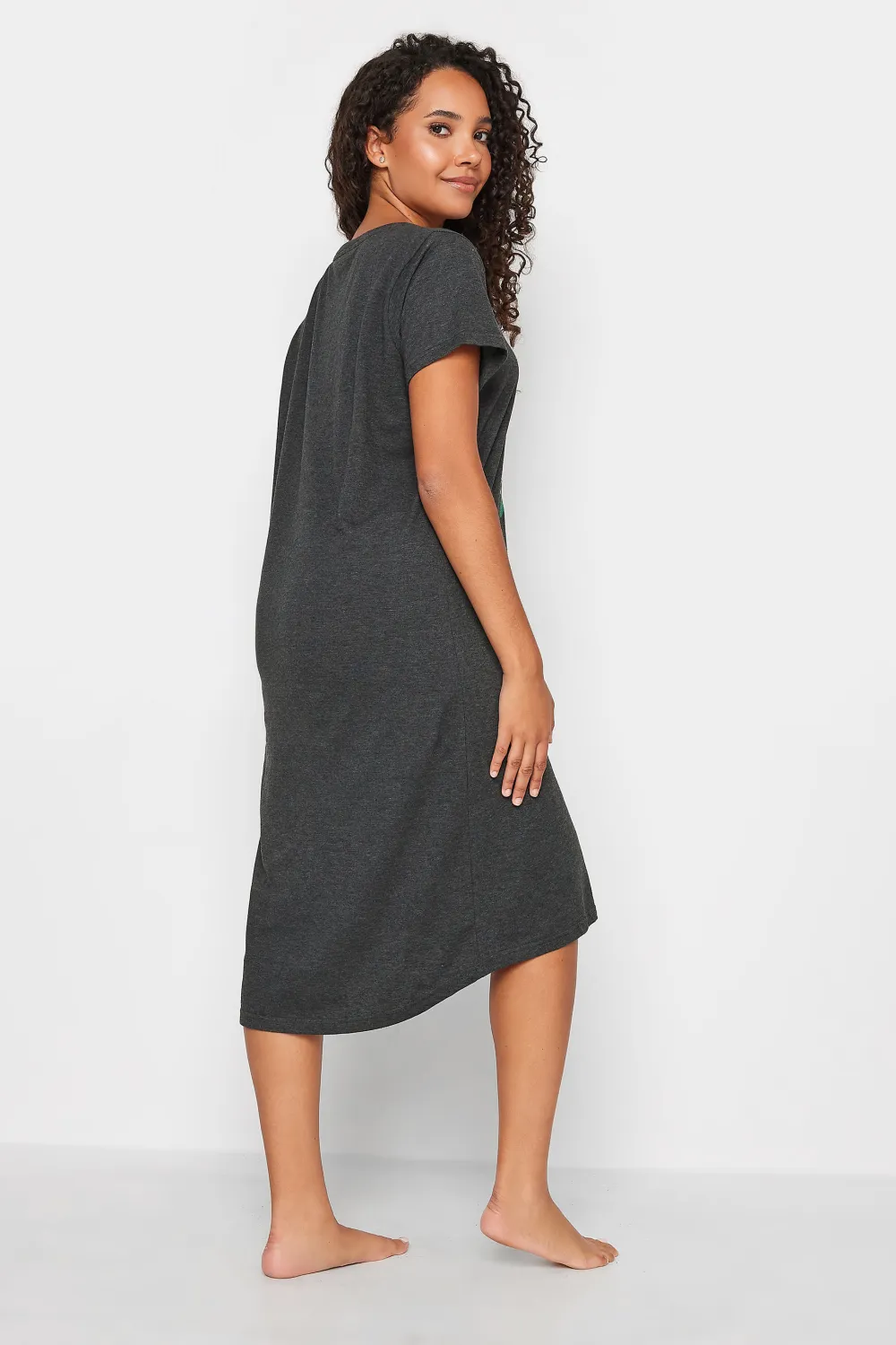 M&Co Black Cotton Christmas Mistletoe Print Nightdress