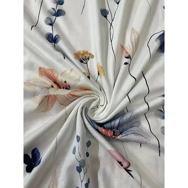 Women's T shirt Tee White Yellow Pink Floral Print Long Sleeve Holiday Weekend Basic Round Neck Regular Fit Floral Painting Fall & Winter