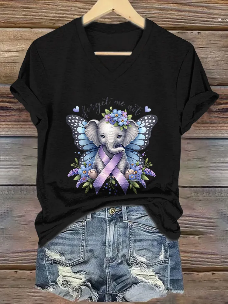 Women'S  Forget Me Not V-Neck T-Shirt