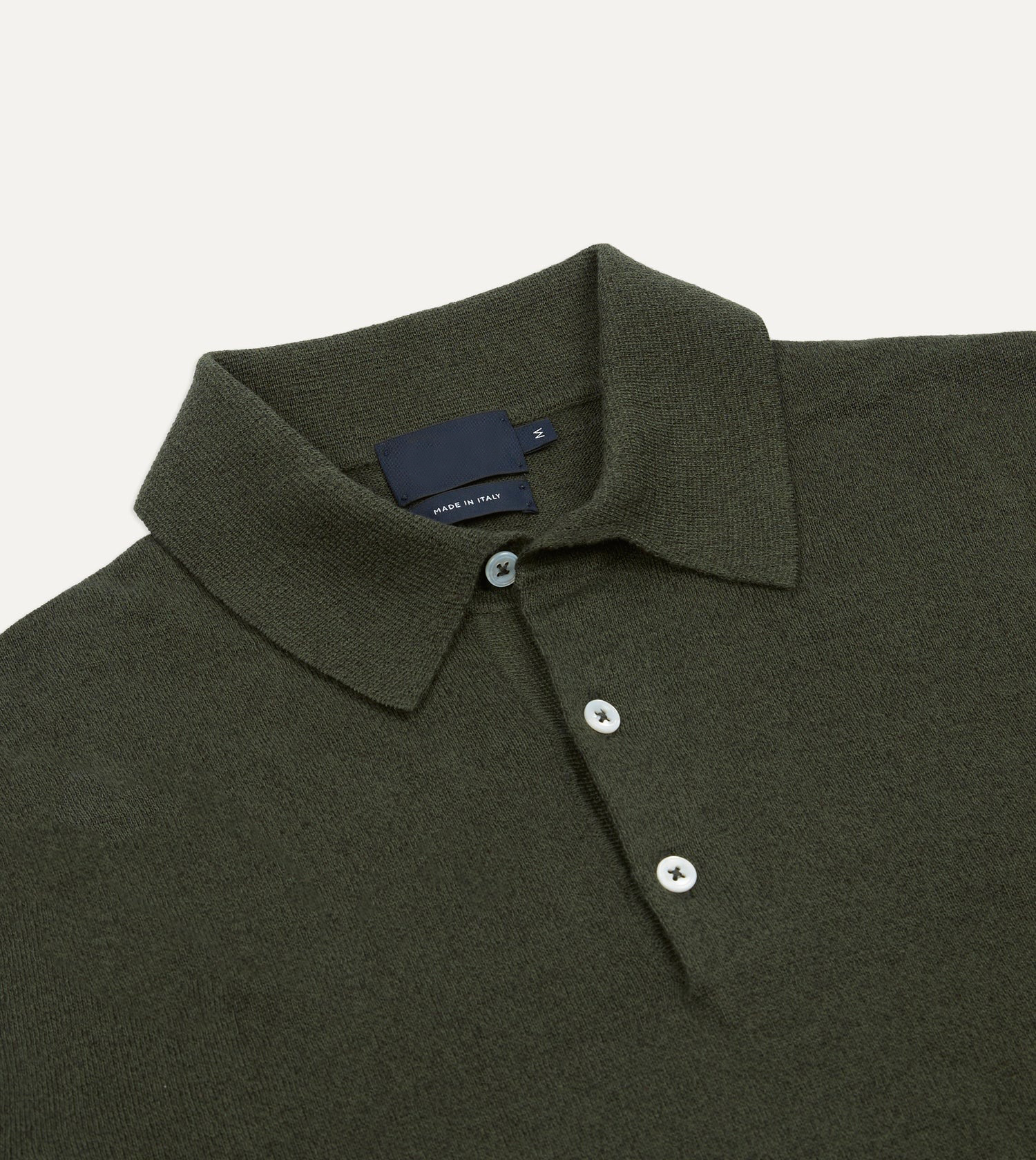 Olive Knitted Linen-Cotton Short-Sleeve Polo Shirt Elegant - FIONARIA
