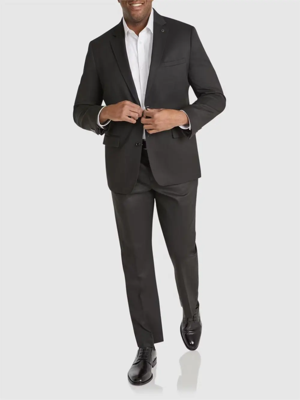 BLACK TEXTURED STRETCH SUIT JACKET