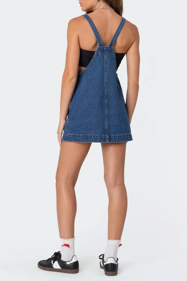 Overall Denim Mini Dress