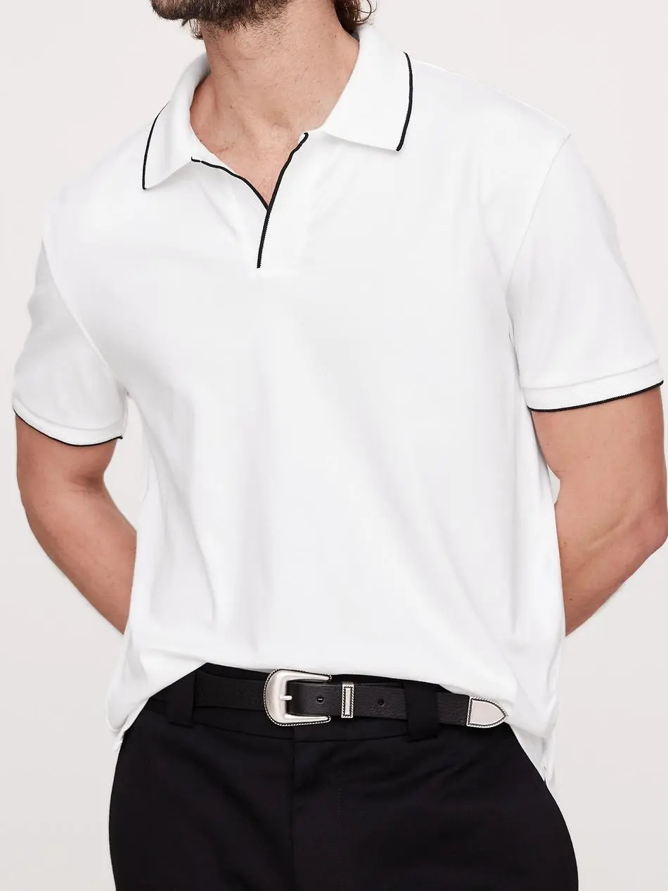 Men's Cotton WhiteContrast Polo Shirt
