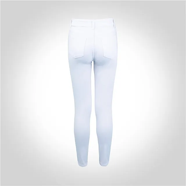 Women's Jeans Trousers Pants Trousers Full Length Denim Side Pockets Cut Out Micro-elastic Mid Waist Fashion Casual Weekend Black White S M Summer Spring &  Fall