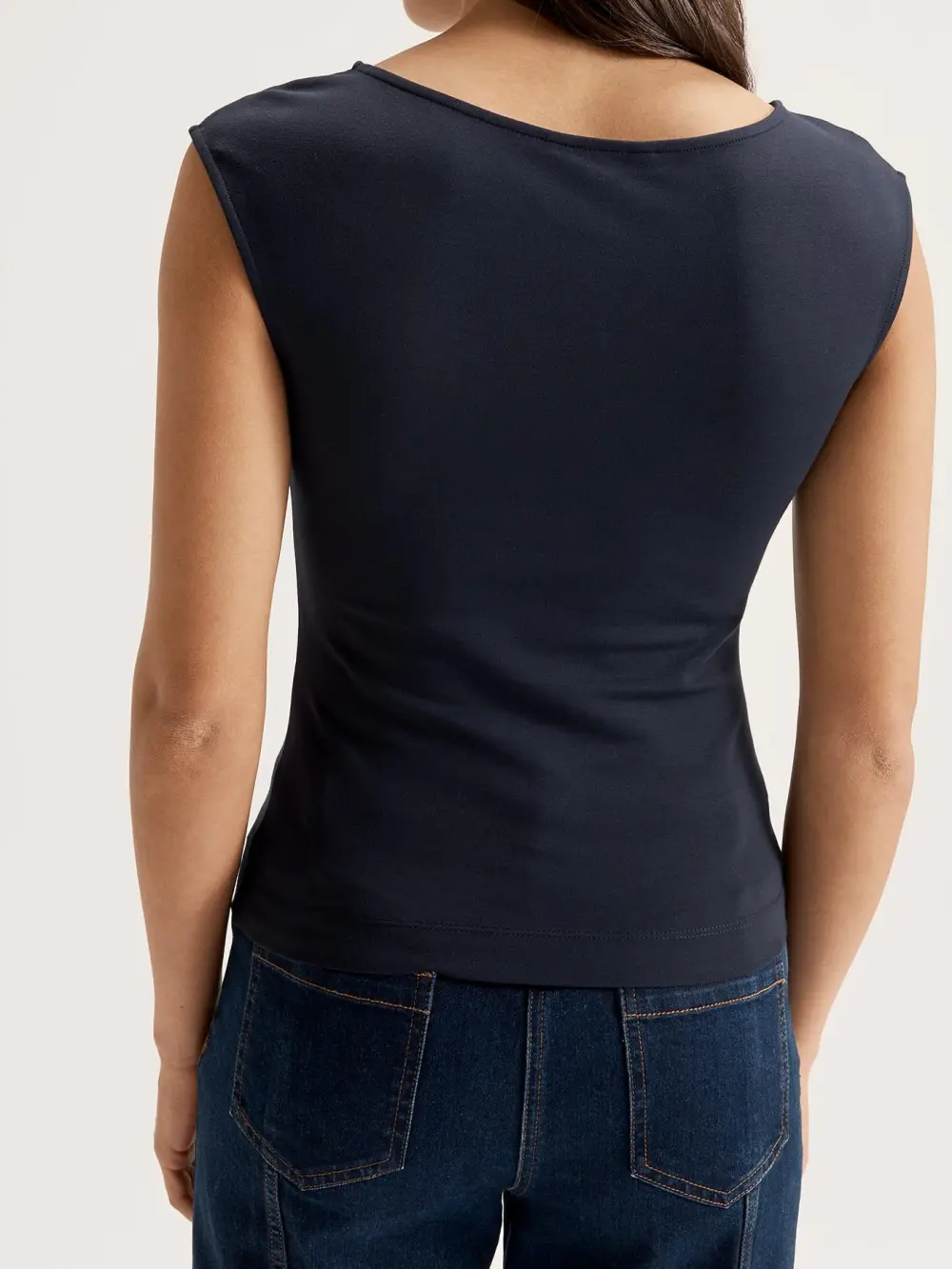 Soft Boat Neck Basic Tank Tops