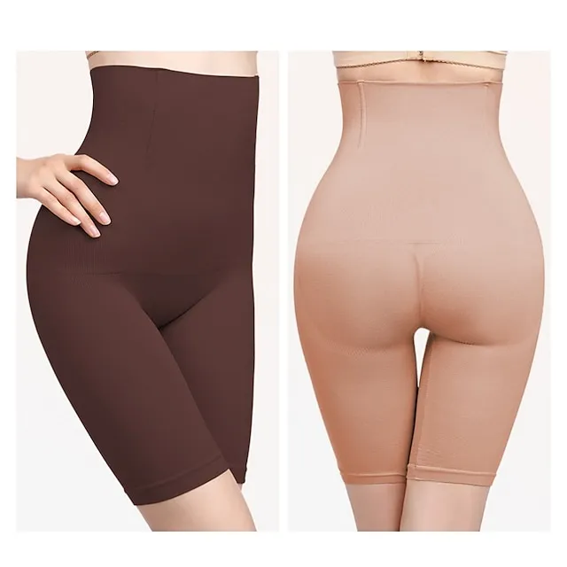 Women's Shorts Seamless High Waisted Bone Undergarments Regular Spring, Fall, Winter, Summer Black Purple Brown Apricot