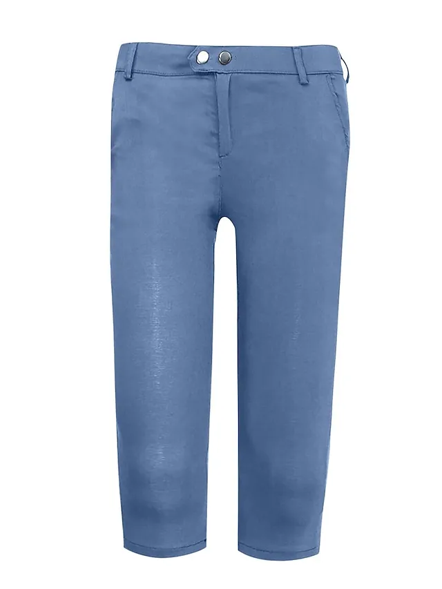 Women's Basic Essential Capri shorts Slacks Classic Capris Pants Office / Career Dailywear Micro-elastic Solid Colored Mid Waist Slim Green White Black Blue Khaki S M L XL XXL