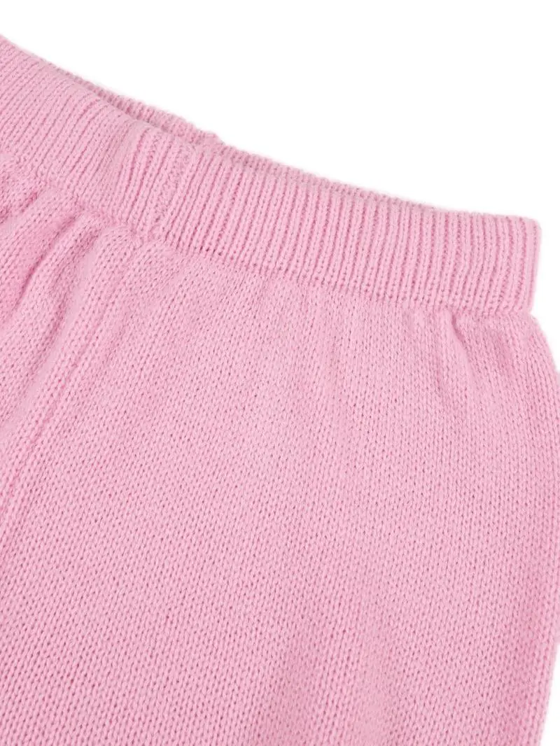 Women's Solid Color Off-Shoulder V-Neck Cardigan & Wide-Leg Pants 2-Piece Loungewear Set