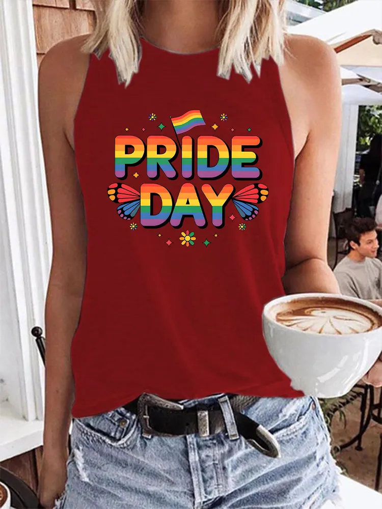 Women's Gay Day Pride Day Crew Neck Vest