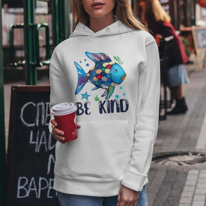 Be Kind Rainbow Fish World Book Day Rainbow Scale Fish Women Hoodie