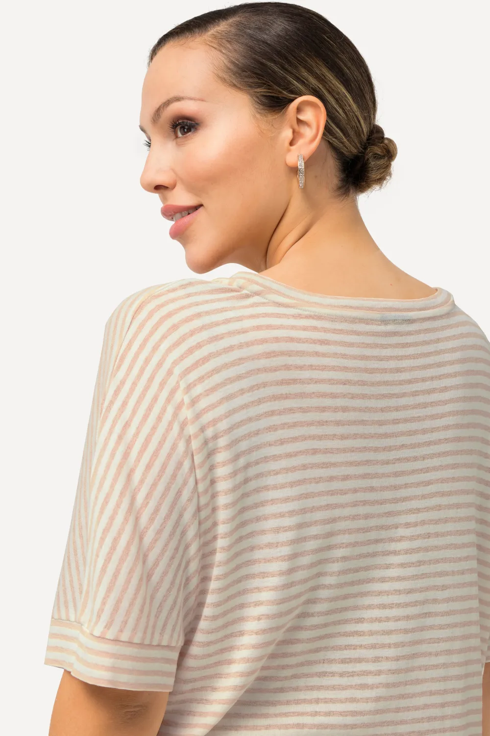 T-Shirt Streifen Oversized Rundhal Halbarm