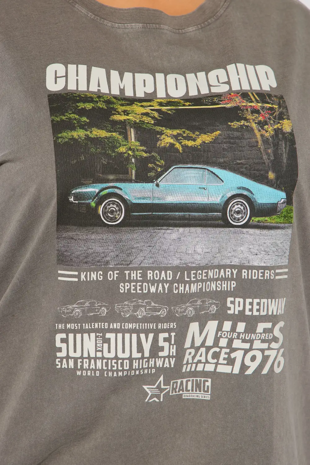 King Of The Road Graphic Tshirt - Grey