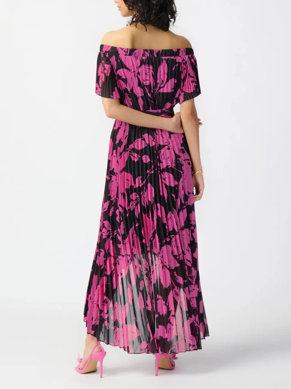 Off - Shoulder Floral High - Low Dress