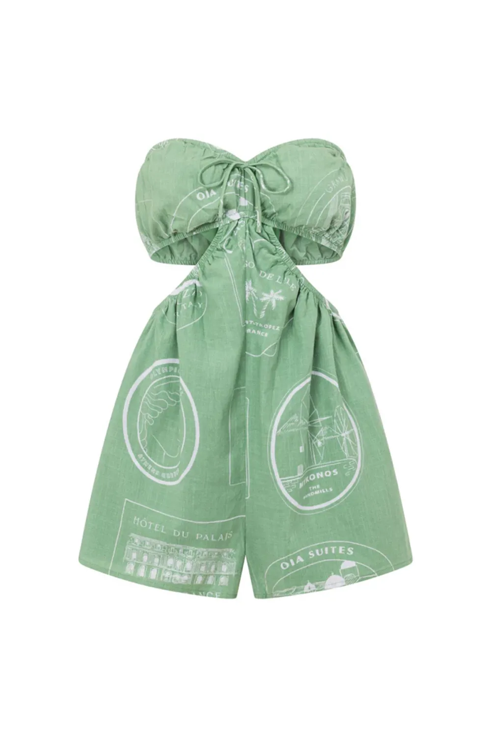 Strapless Cut Out Print Romper