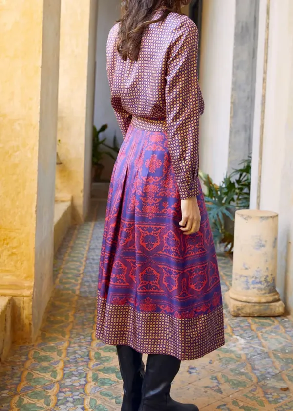 Colorblock High Waist Skirt