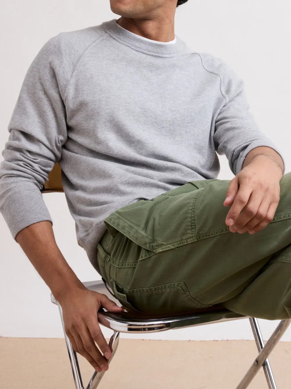 Men's Heather Grey Crew Neck Sweater