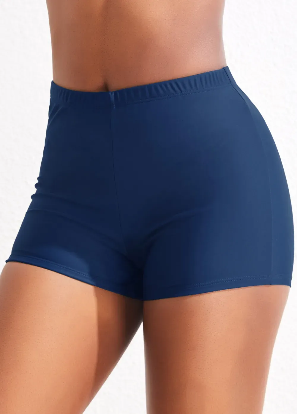 Mid Waisted Peacock Blue Swim Shorts
