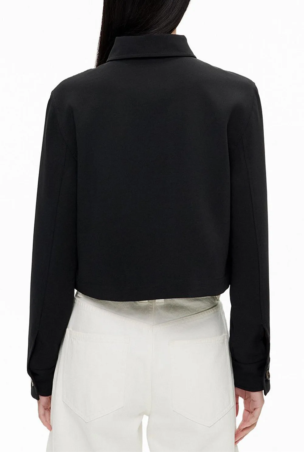 Simple And Fashionable Black Button-Down Shirt