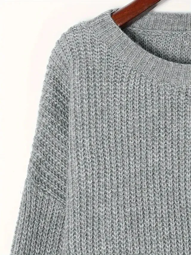 Women's Sweater Dress Knit Dress Jumper Dress Midi Dress Knitwear Warm Fashion Plain Outdoor Daily Going out Crew Neck Long Sleeve 2023 Regular Fit Black Wine Green S M L XL XXL 3XL