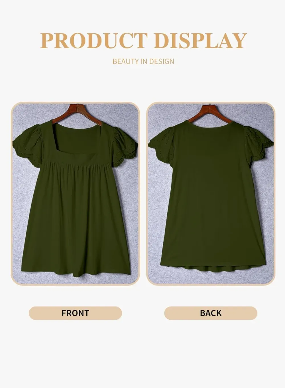 Eytino Womens Plus Size Tops Ruffle Short Sleeve Square Neck Summer Loose Casual Tee Shirts(1X-5X)