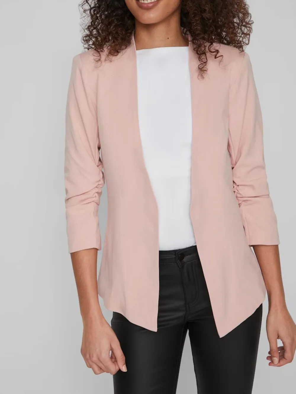 Plain Colored Stand-up Collar Blazer