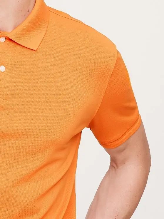 Men's Cotton Stylish Simple Russet Orange Polo Shirt