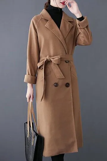 Hepburn Style Solid Over The Knee Coat