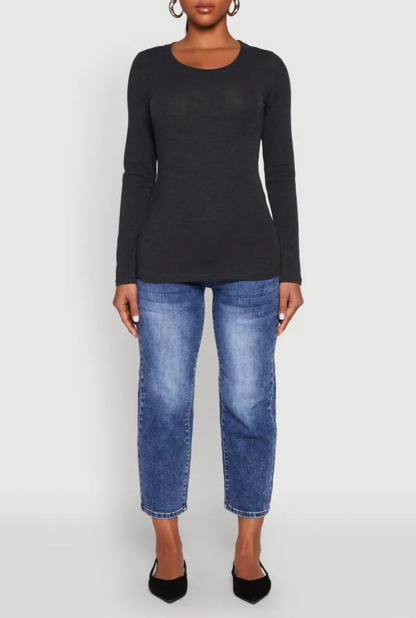 Solid Color Long Sleeved Top