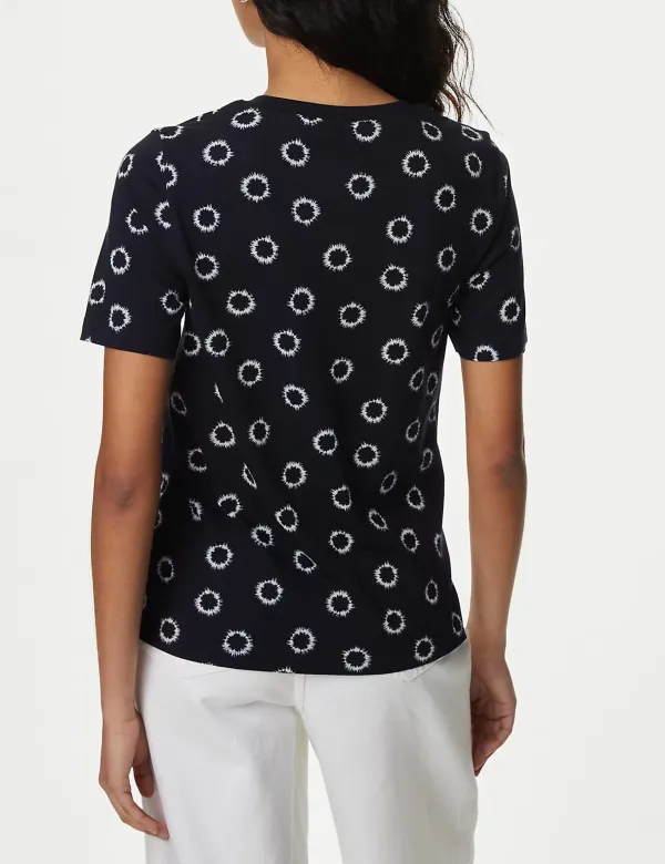 PolkaDot Printed Crew Neck T-Shirt