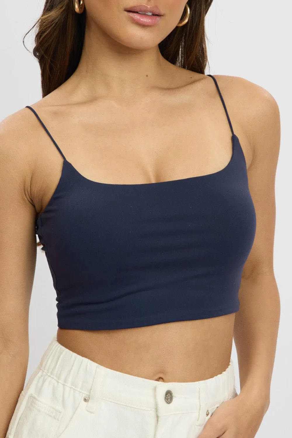 Blue Cropped Cami Top Supersoft