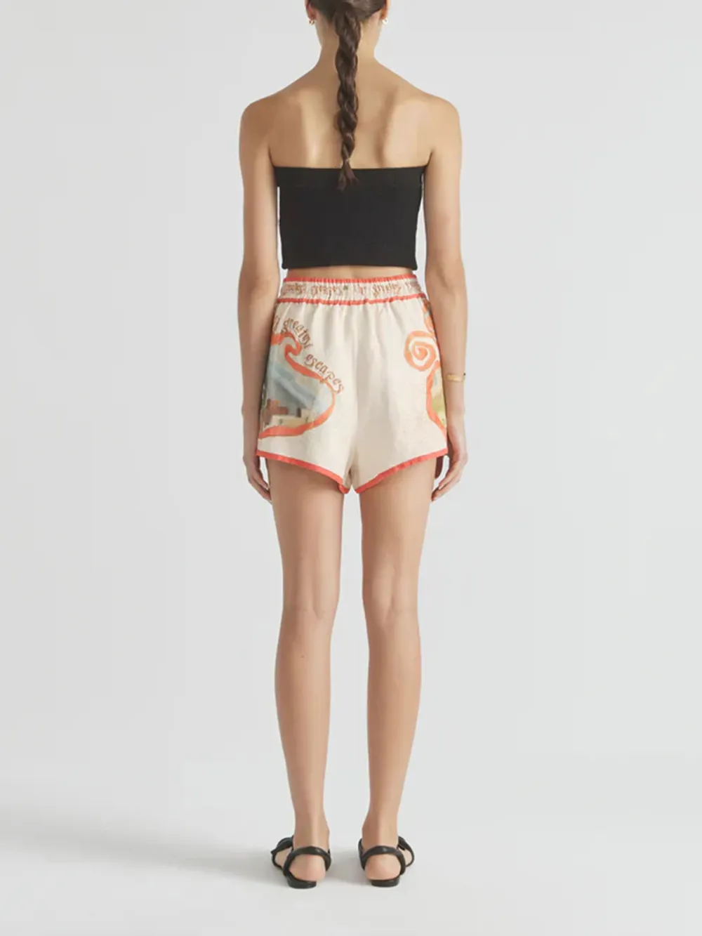 Casual Style Multi Escape Drawstring Short