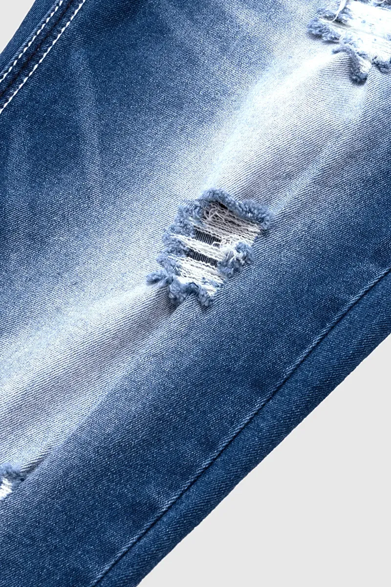 Distressed Low Rise Bootcut Jeans
