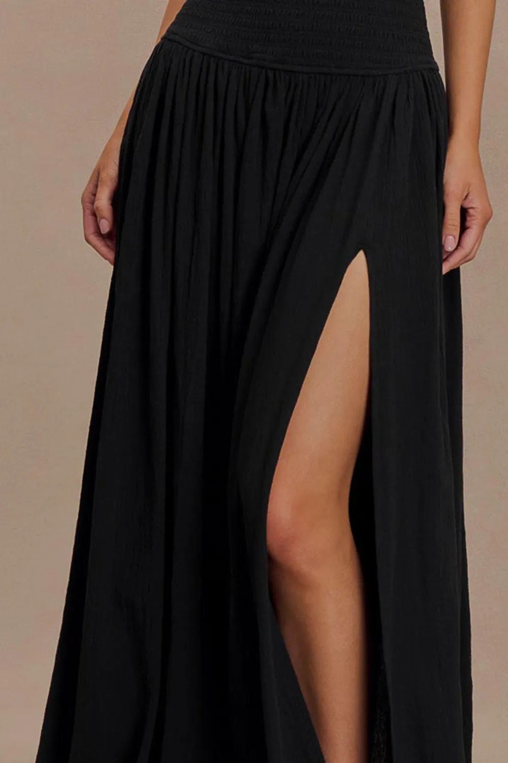 Cotton Shirring Maxi Dress