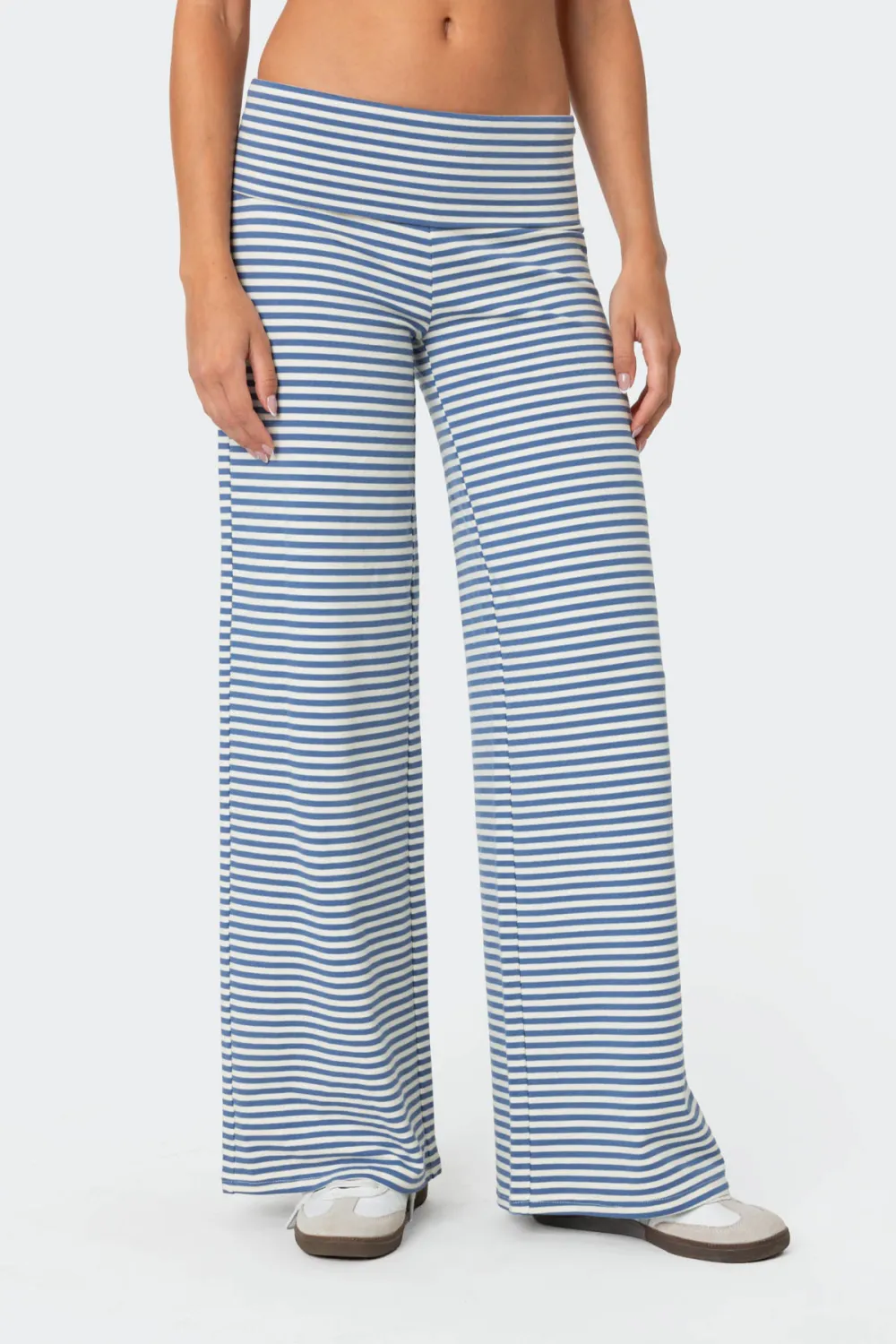 Striped Fold Over Pants
