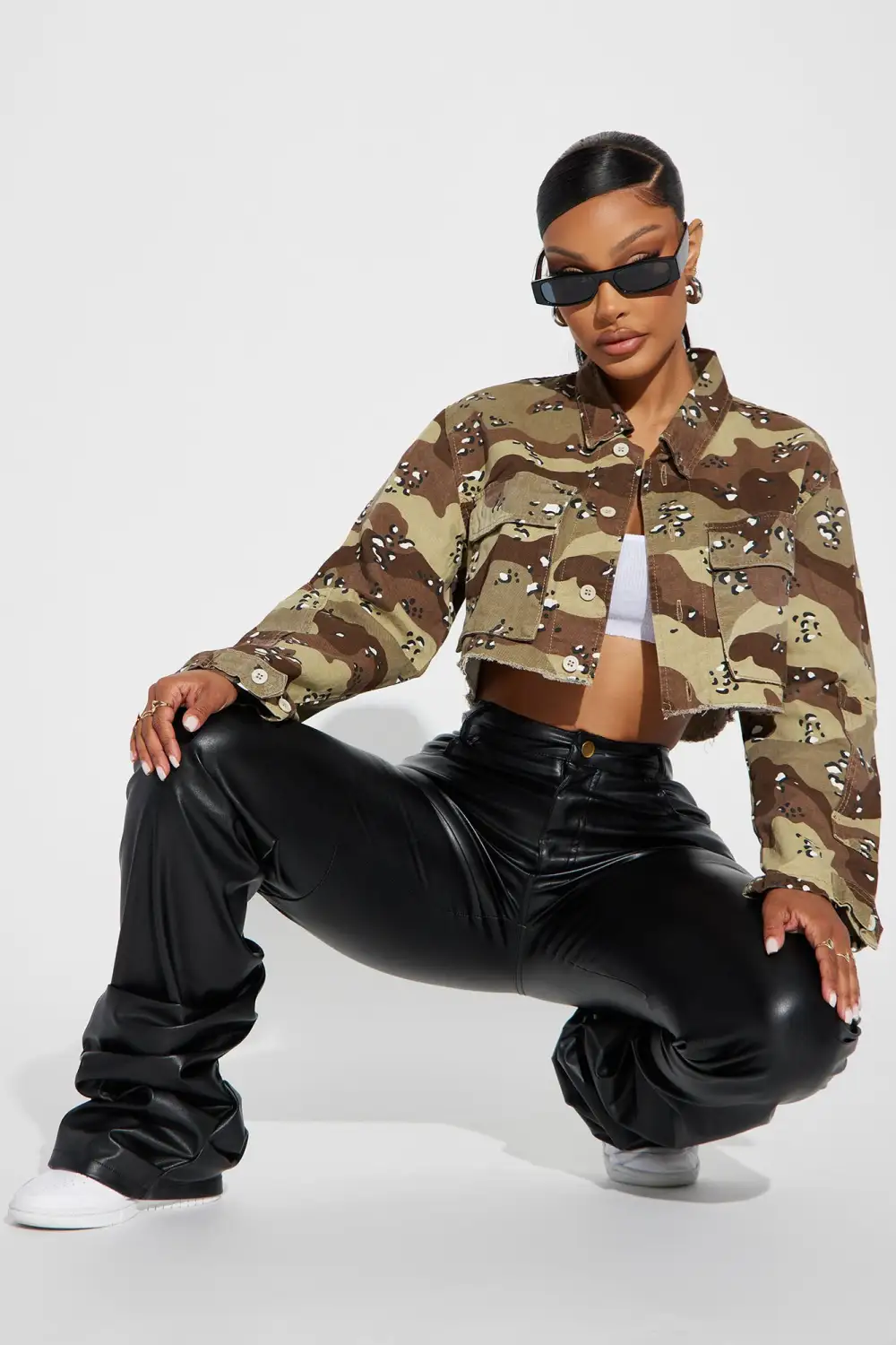 Fair And Square Camo Jacket - Tan