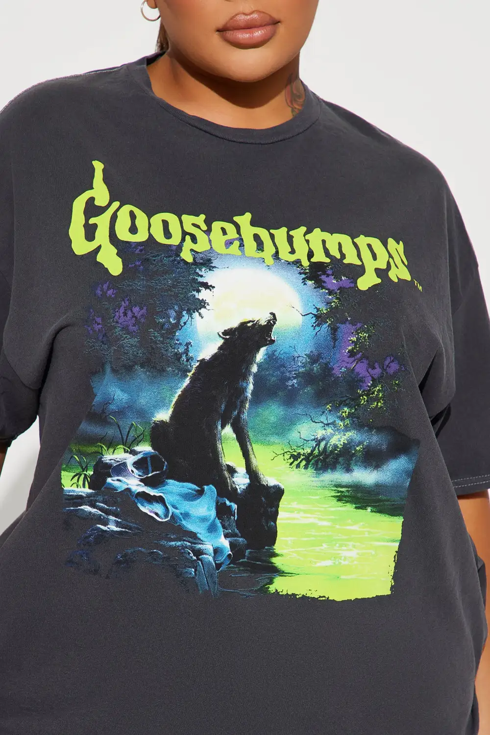 Goosebumps Washed Graphic Tee - Black Wash