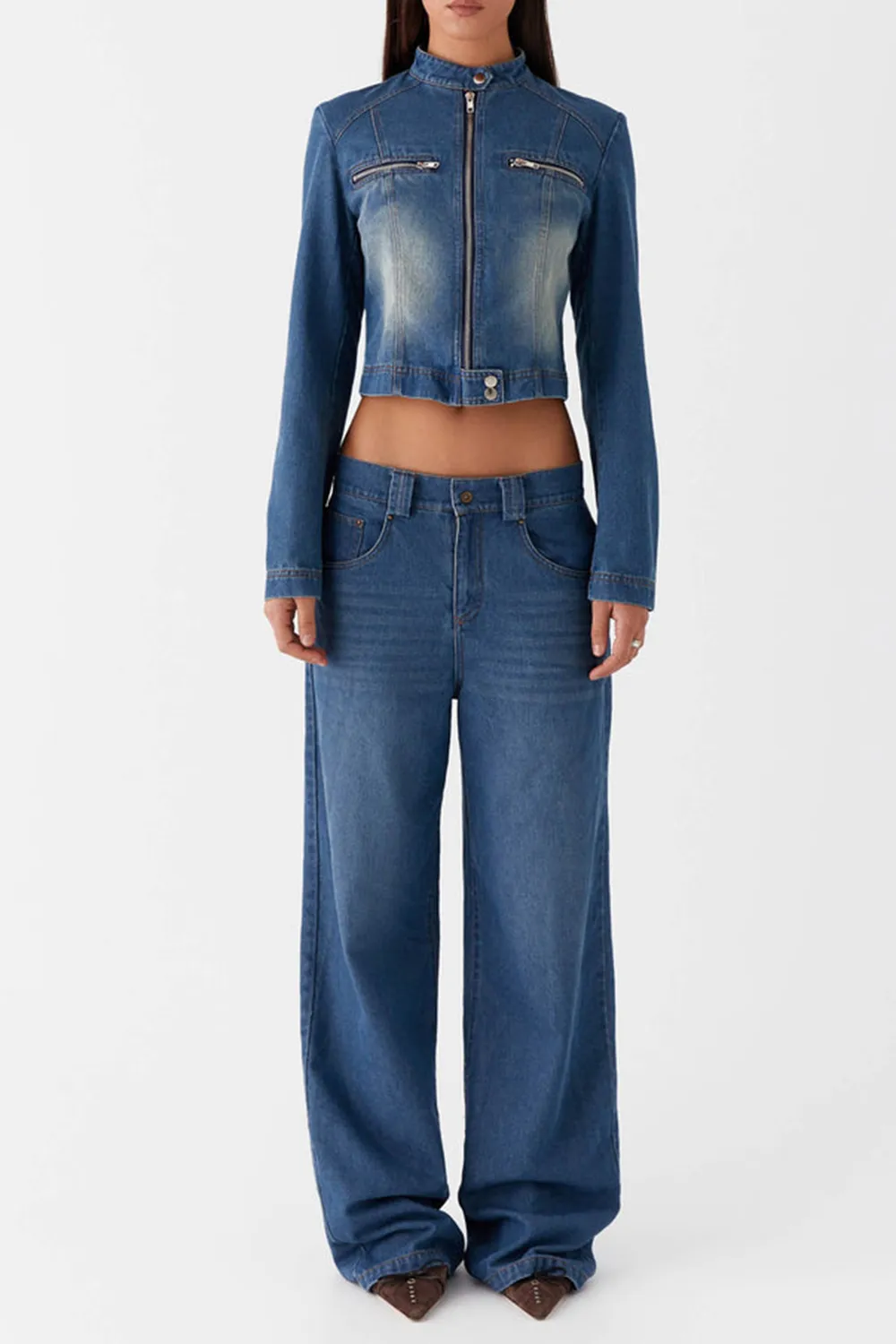 Ride Elegant Denim Jacket - Vintage Blue Wash