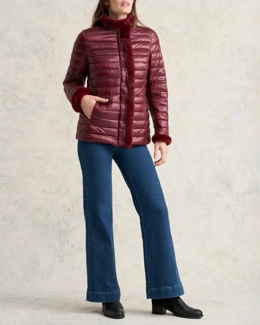 Faux Fur Trim Puffer